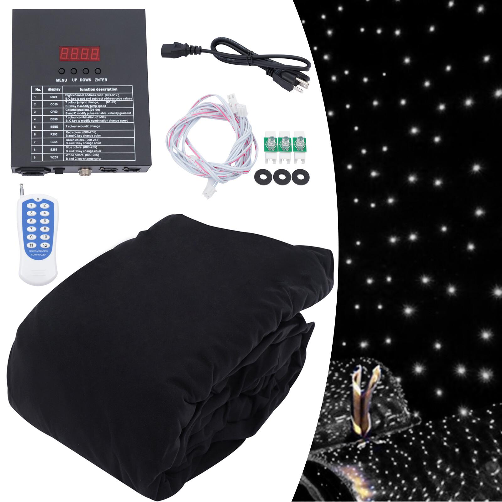 3×4m LED Backdrop Curtain with Remote Control for Stunning Party Decor