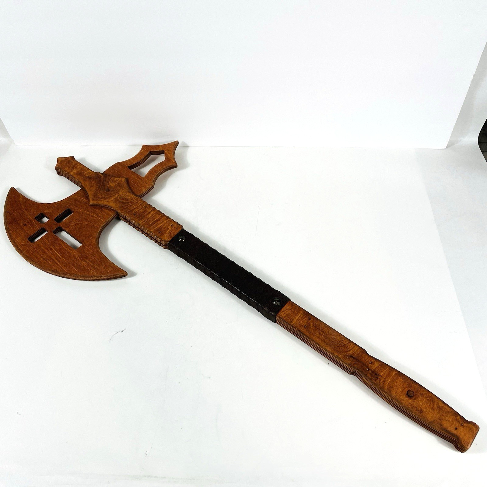 Wooden Battle Axe Pike Halberd Tomahawk Mace Prop Fantasy Cosplay Toy