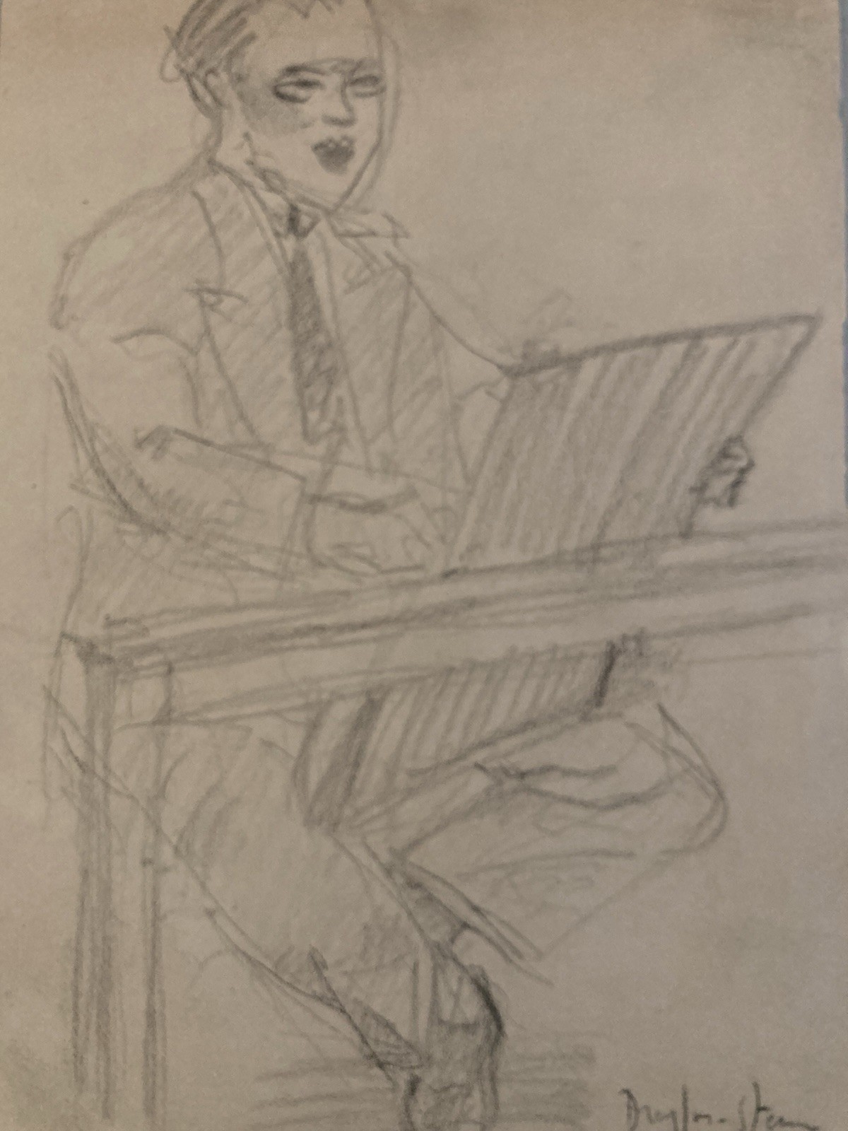 Beau Dessin Ancien Fusain XXe Cours Homme Jean Dreyfus Stern 1930 Art Atelier