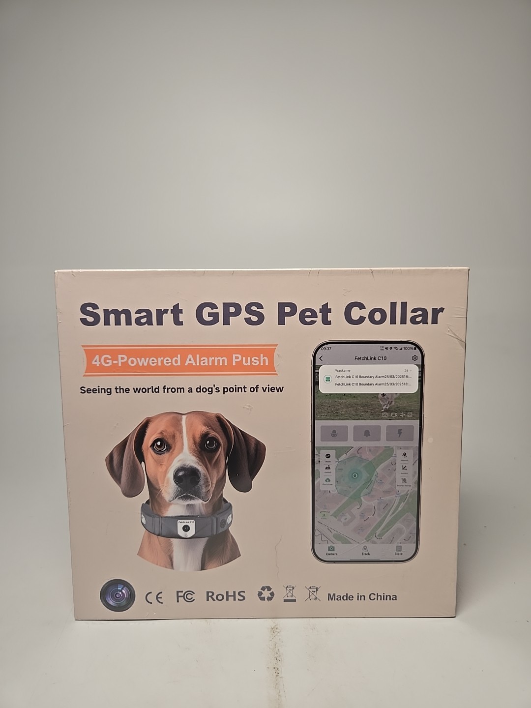 Smart Pet Collar FetchLink C10  4G – powered alarm push - New 2026