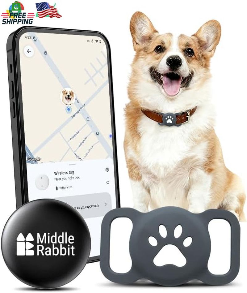Dog GPS Tracker Tag for Android, Pet Tracker for Dogs | No Subscription, Works w