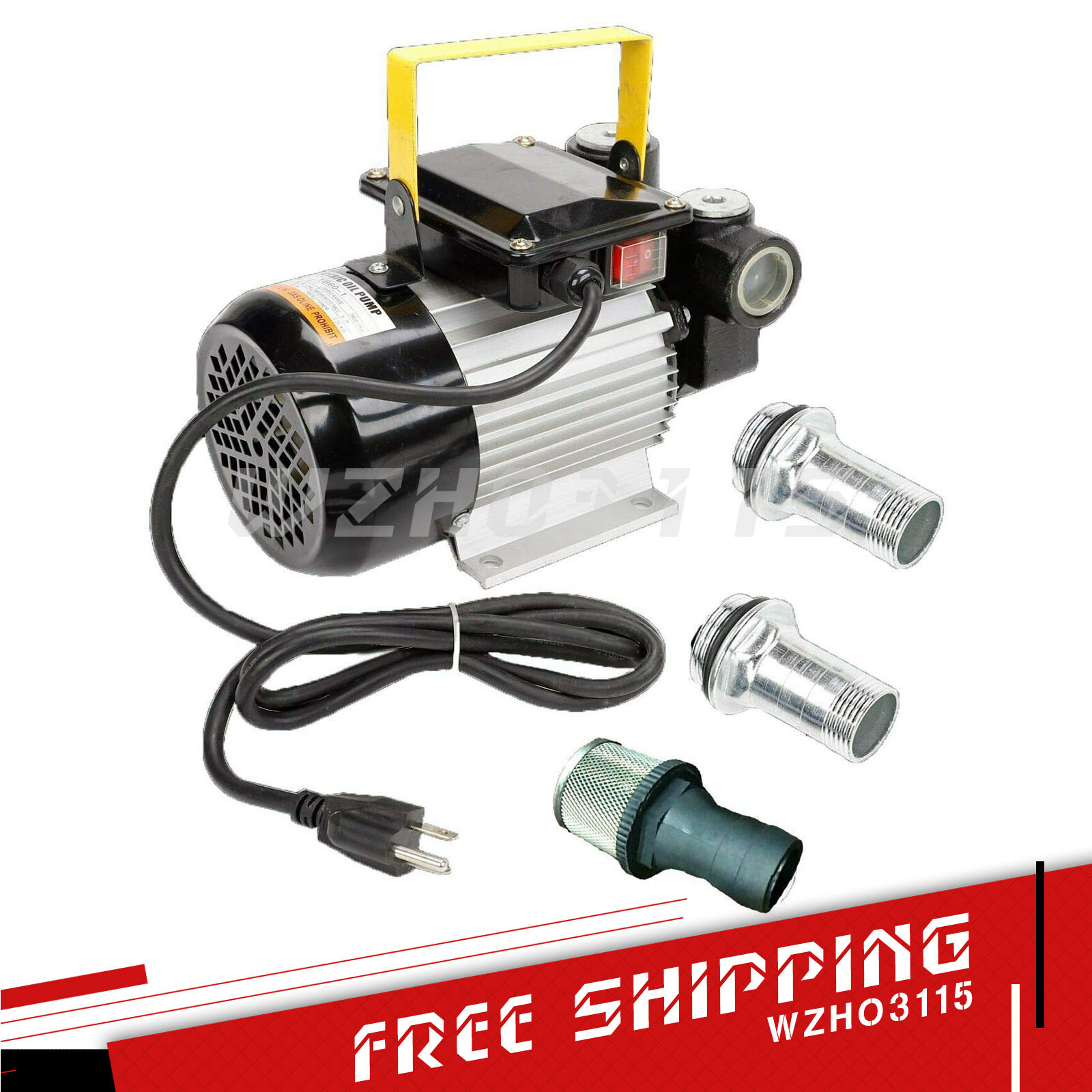 Oil Diesel Fuel Transfer Pump 16GPM 550W Self Priming 110V AC 60L/min Oil Pump