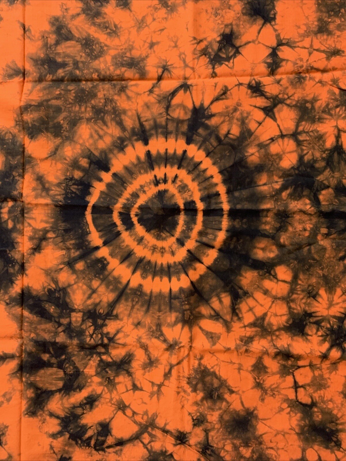 Tie-Dye Orange & Black Cotton Fabric 2 1/4 Yards X 32"