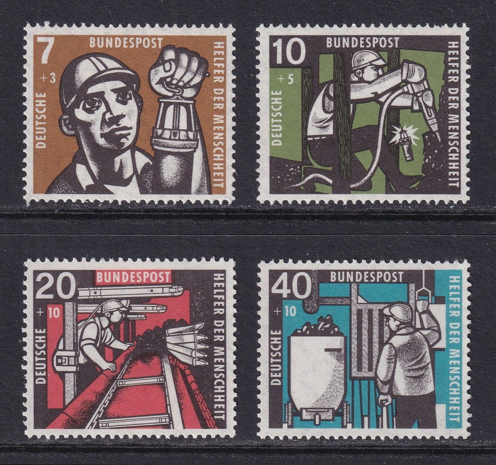 WEST GERMANY 1957 Relief Fund set of 4 SG 1189-1192 MNH/** (CV £25)