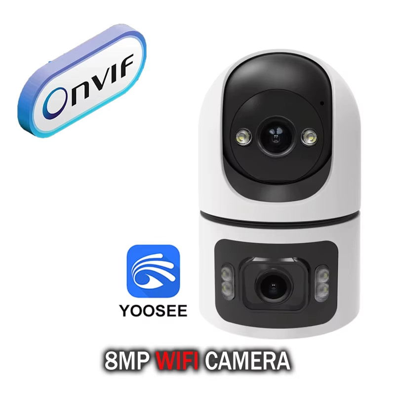 8MP Wifi IP Camera Dual Lens Security Wireless Surveillance Cameras AI Human Tra