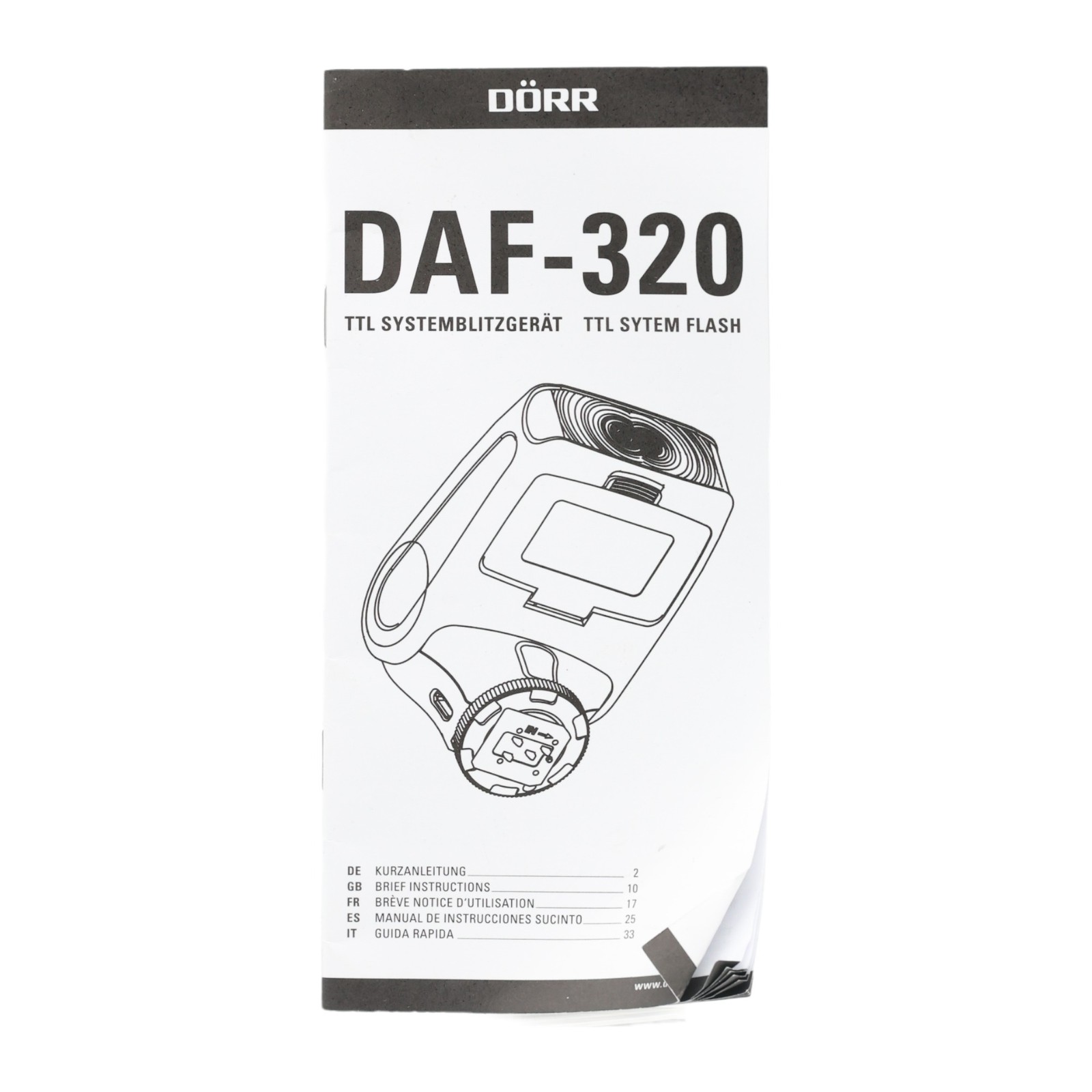 Manual Dörr DAF - 320 Ttl Systemblitzgerät Ttl System Flash
