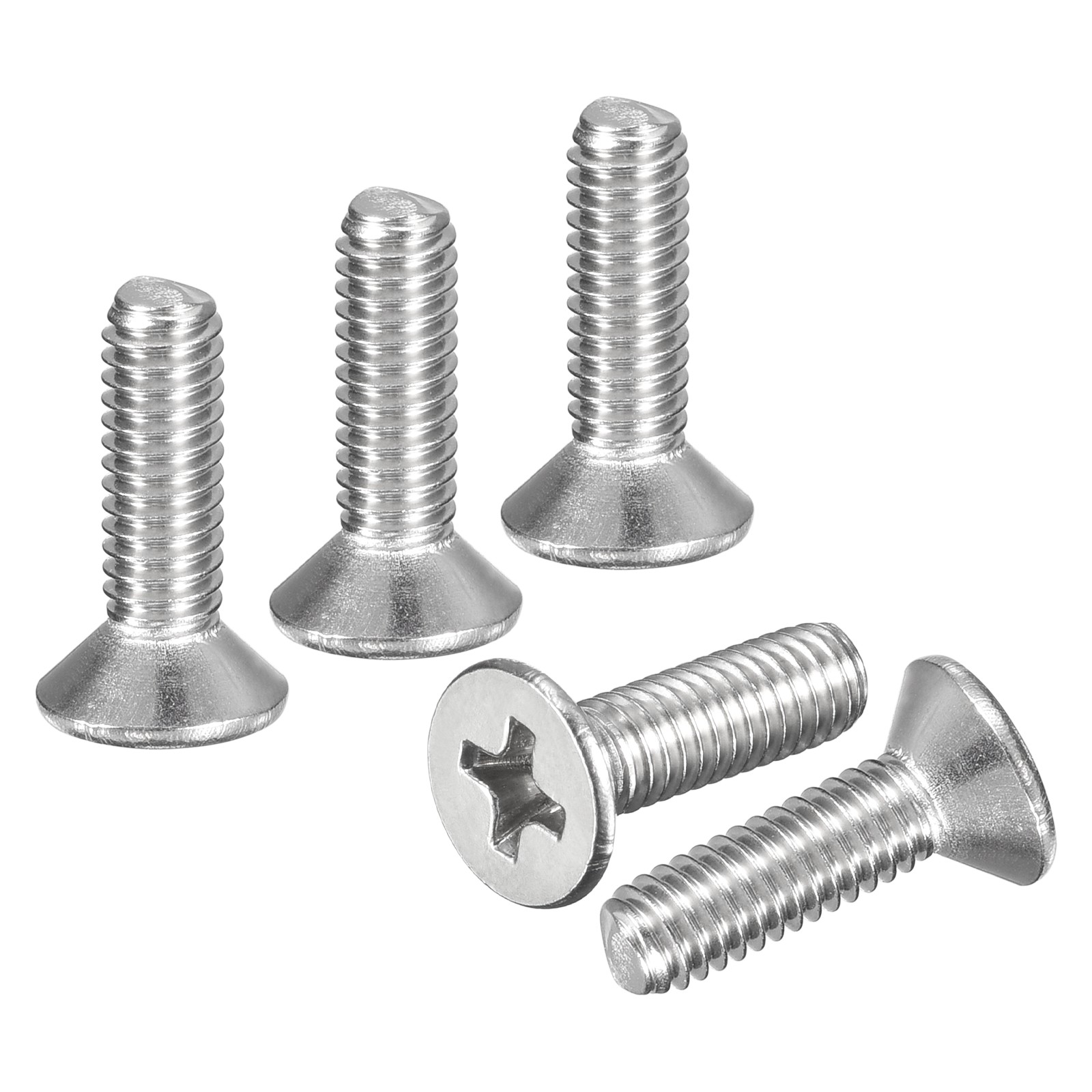 M4-0.7x14 Flat Head Machine Screws -50pcs -304 Stainless Steel -Silver