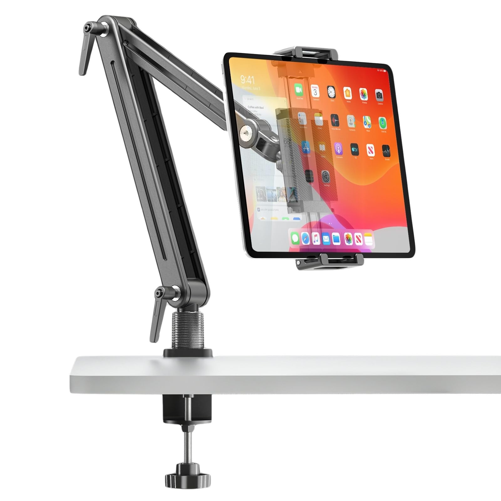 Portable Monitor Stand Desk Holder- Large Clamp up to 12.9 14.6 15.6 18.5 inc...