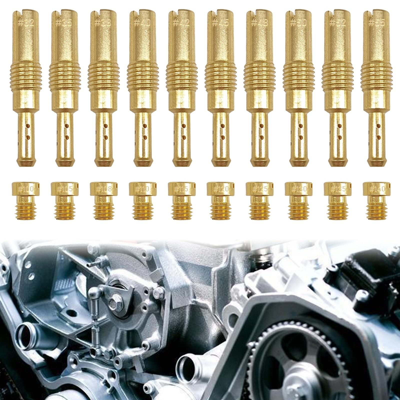 CmeRto 20Pcs Carburetor Jet Kit With Container, Include 10 Pieces Carburetor... 