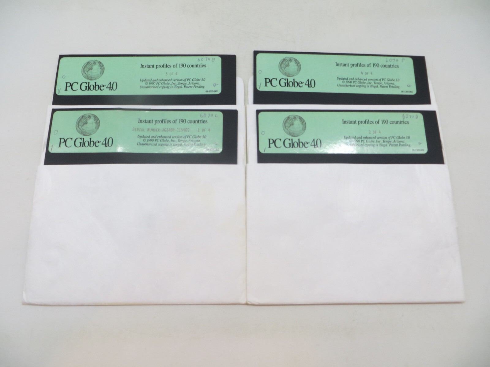 5.25" Floppy Disks PC GLOBE 4.0 vintage 1990 computer software discs