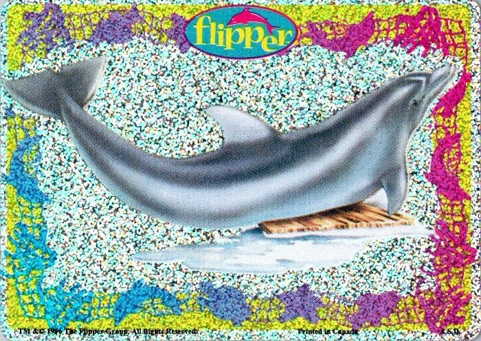 Old Vintage 1996 Flipper Prismatic Vending Machine Sticker 3 1/2" X 2 1/2" J