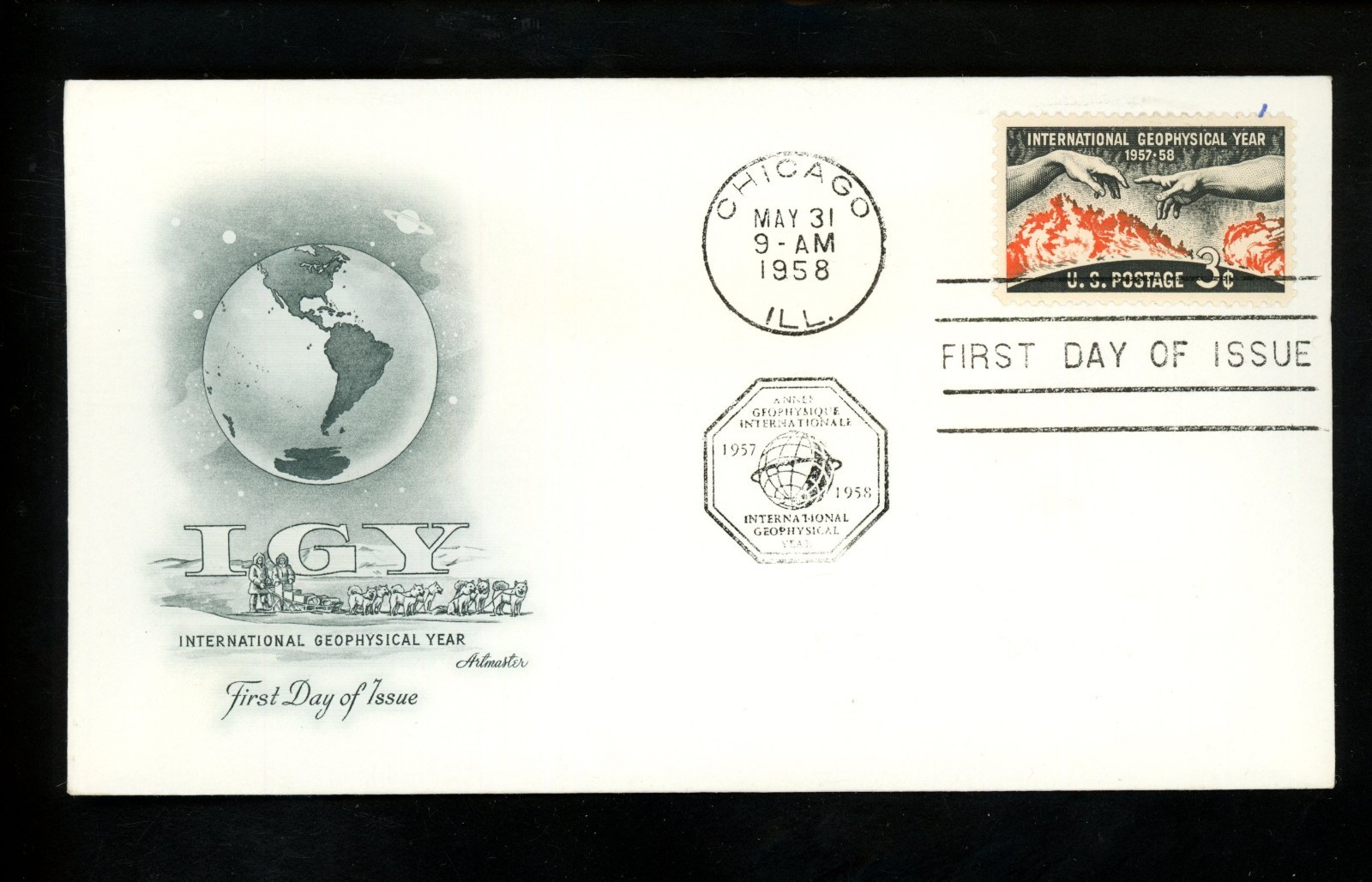 US FDC #1107 Artmaster M-4 1958 Chicago IL IGY International Geophysical Year