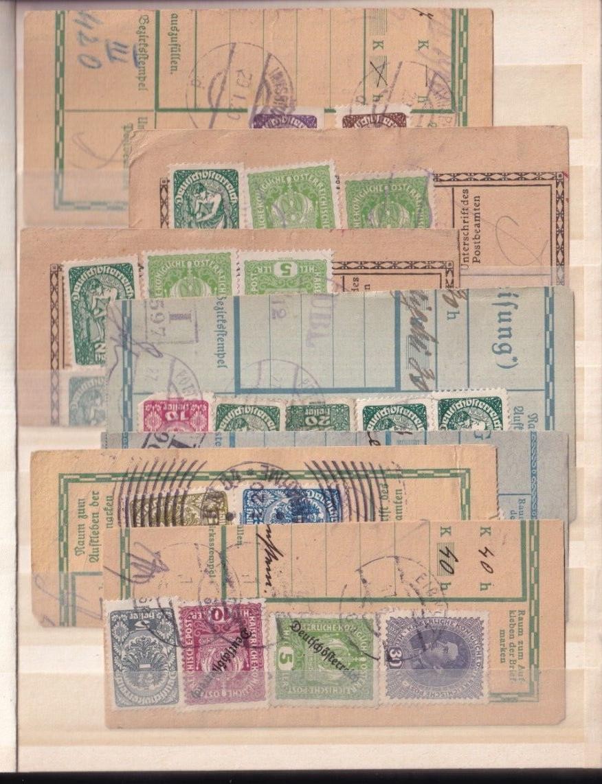SA35a Austria 1920's selection of documents fragments stamped, used