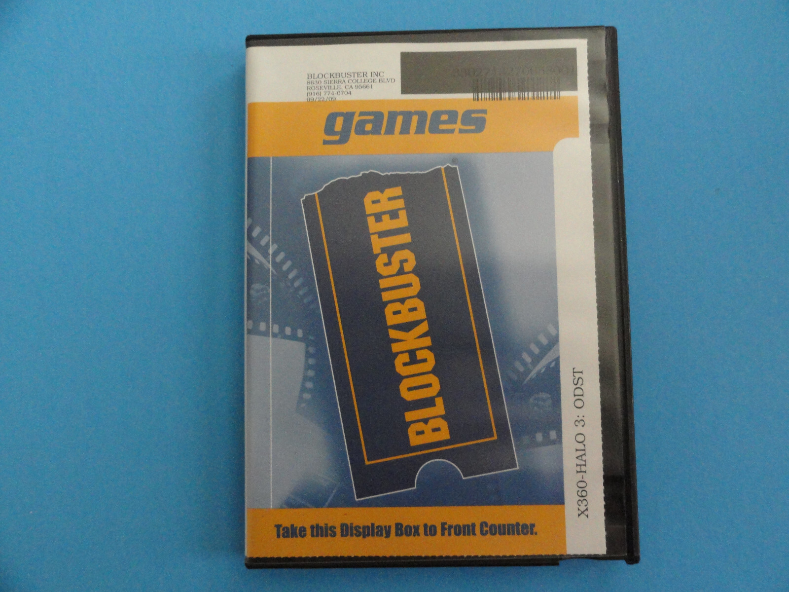 XBOX 360 HALO 3 ODST BLOCKBUSTER VIDEO RENTAL CASE - NO GAME