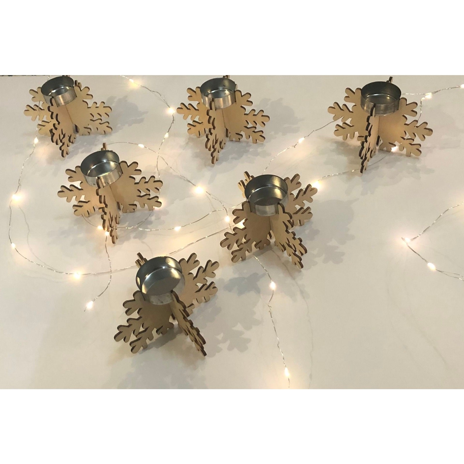 12 Christmas Holiday party Wedding table favor snowflake tealight candle holders
