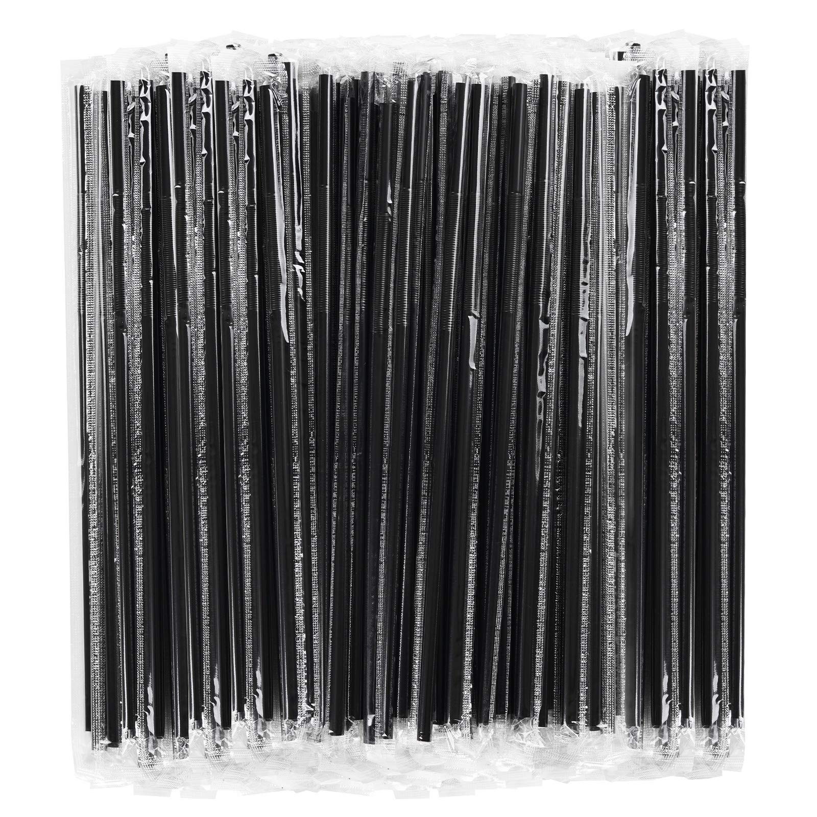 200 Pcs Individually Packaged Black Plastic Extra Long Flexible Disposable Dr...