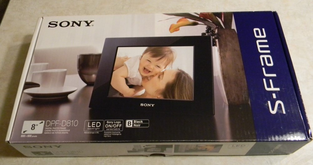 SONY S-FRAME DIGITAL PHOTO FRAME 8 INCH-D810 LED BACKLIGHT AC ADAPTER & REMOTE