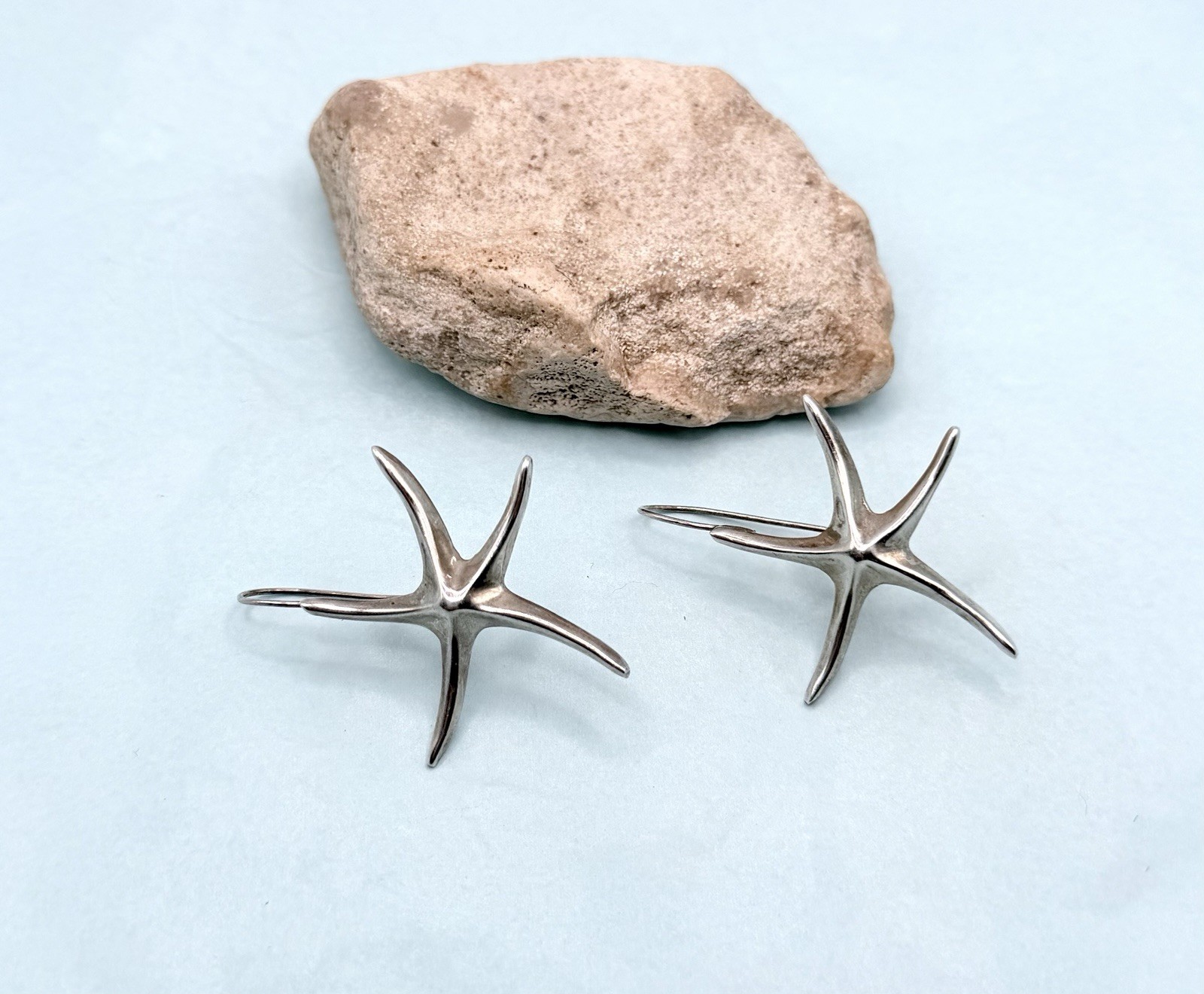 Vintage Mexico 925 Sterling Silver Starfish Sea Star Earrings