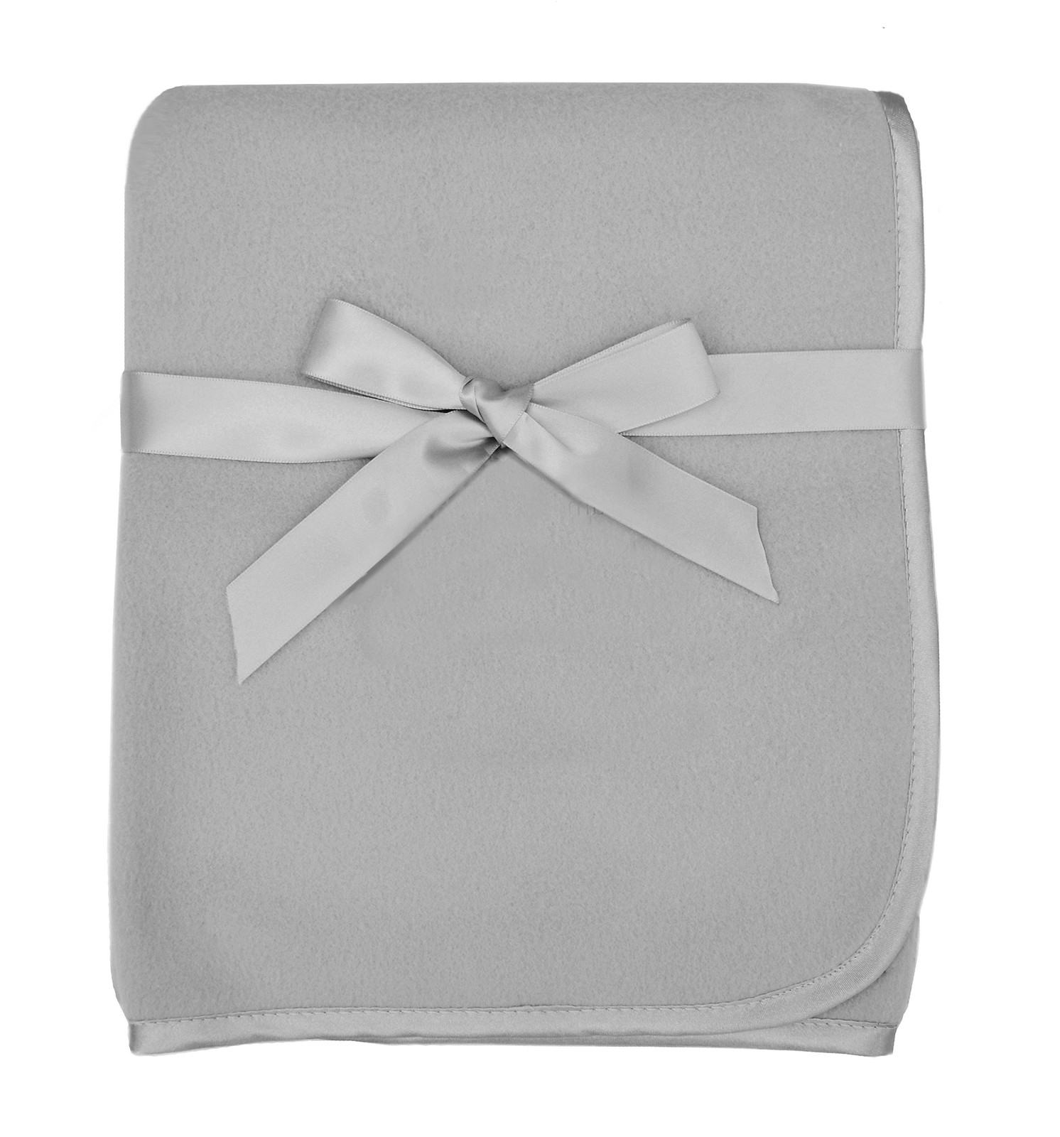 TL Care Fleece Blanket (30" x 30") with Silk-Like Satin Trim, 3/8" Gray 