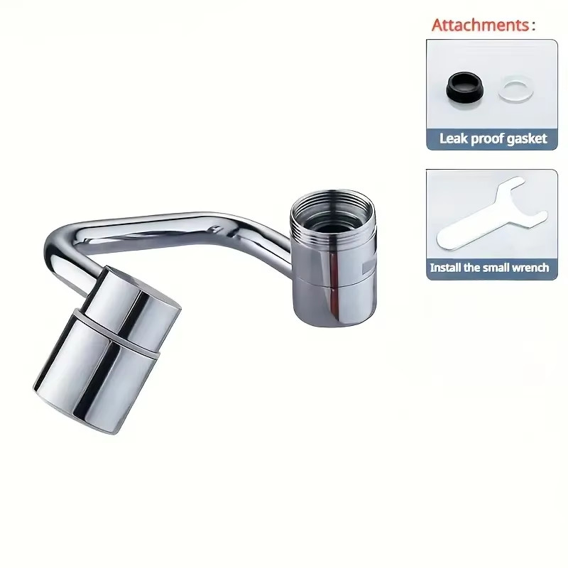 1Pc 1080° Swivel Stainless Steel Kitchen Faucet Extender Universal Splashproof D