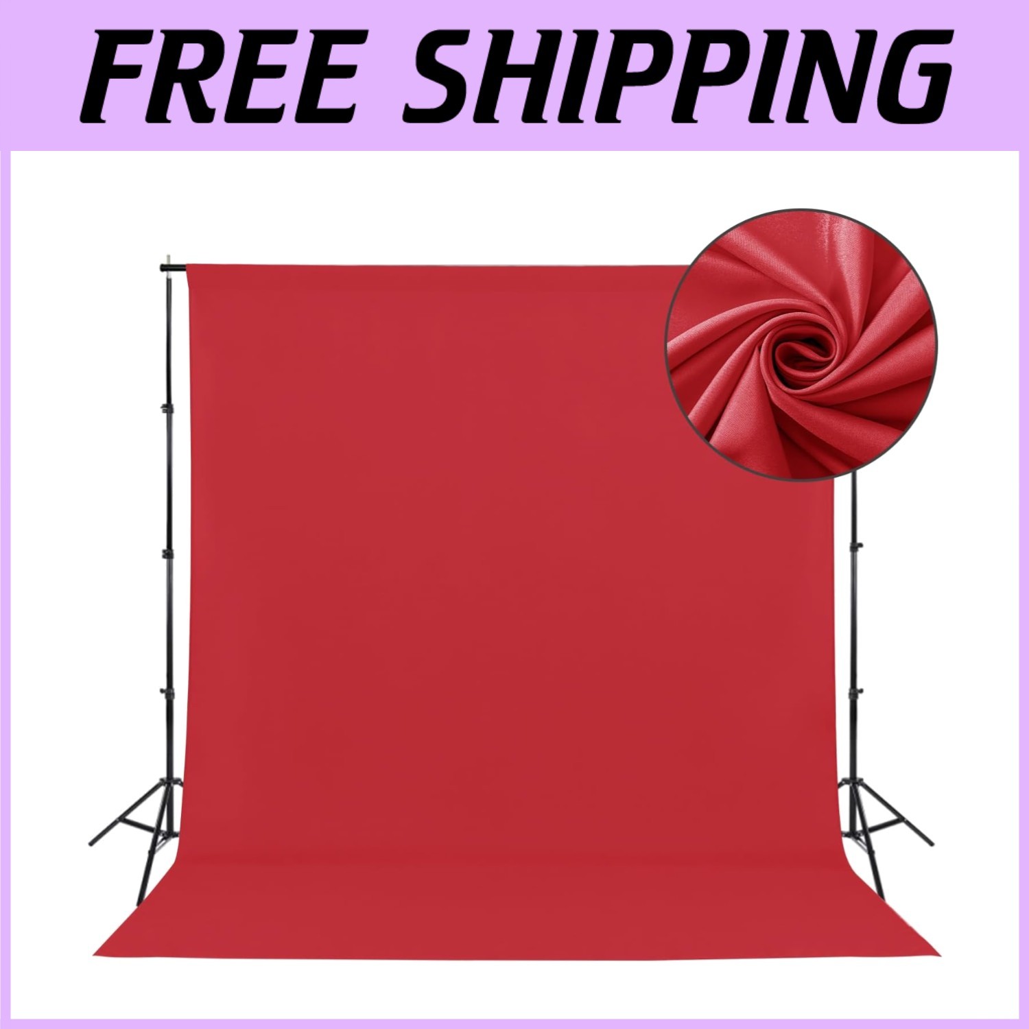 Easy Install 8x10FT Photo Backdrop - Bright Red