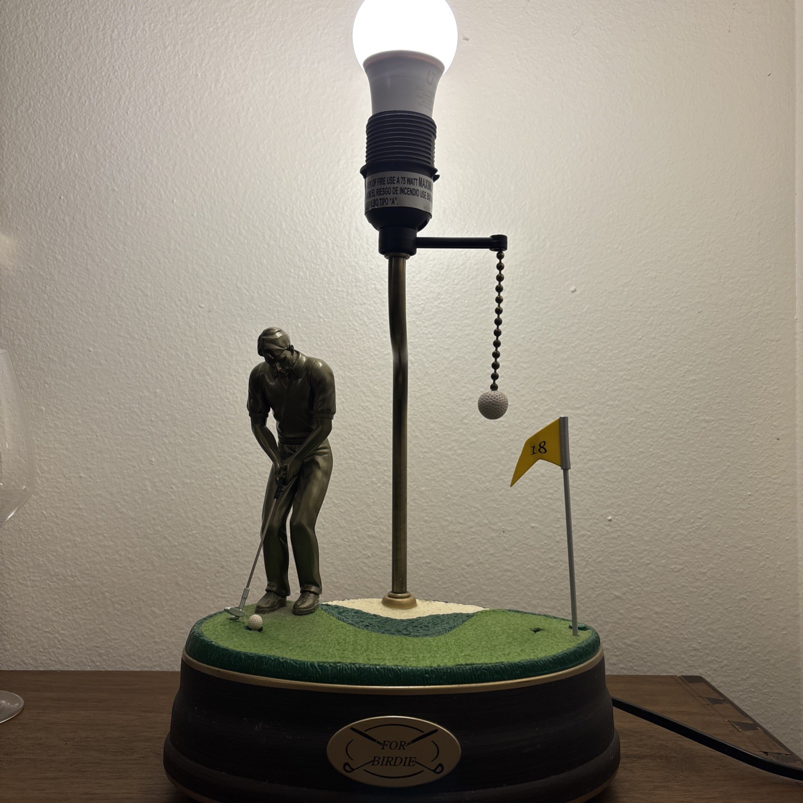 Vtg King America Putter Golf Lamp FOR BIRDIE Tested & Works 19" x 10" x 7.5"