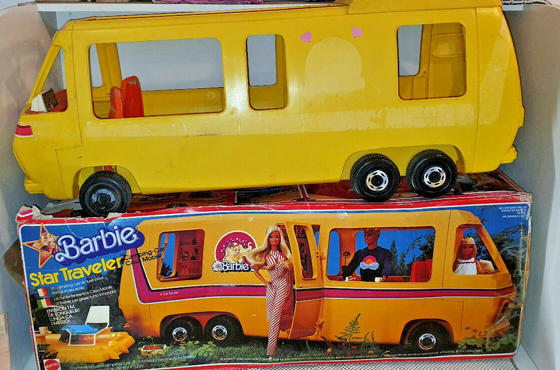 Vintage Barbie Mattel Yellow Camper Van Toy Incomplete 70s