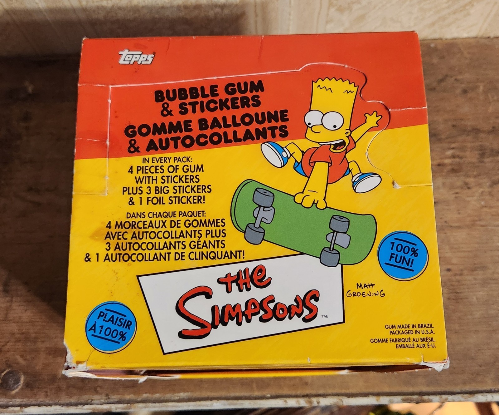 2002 Topps The Simpsons Bubble Gum & Stickers Full Box 24 Sealed Packs! Rare! 