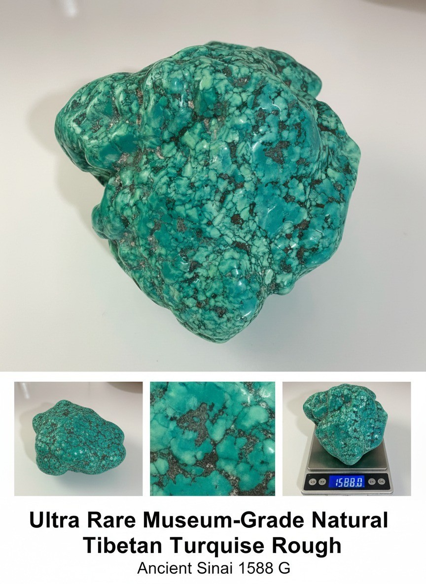 Ultra Rare Museum-Grade Natural Tibetan Turquoise Rough - 1588 G