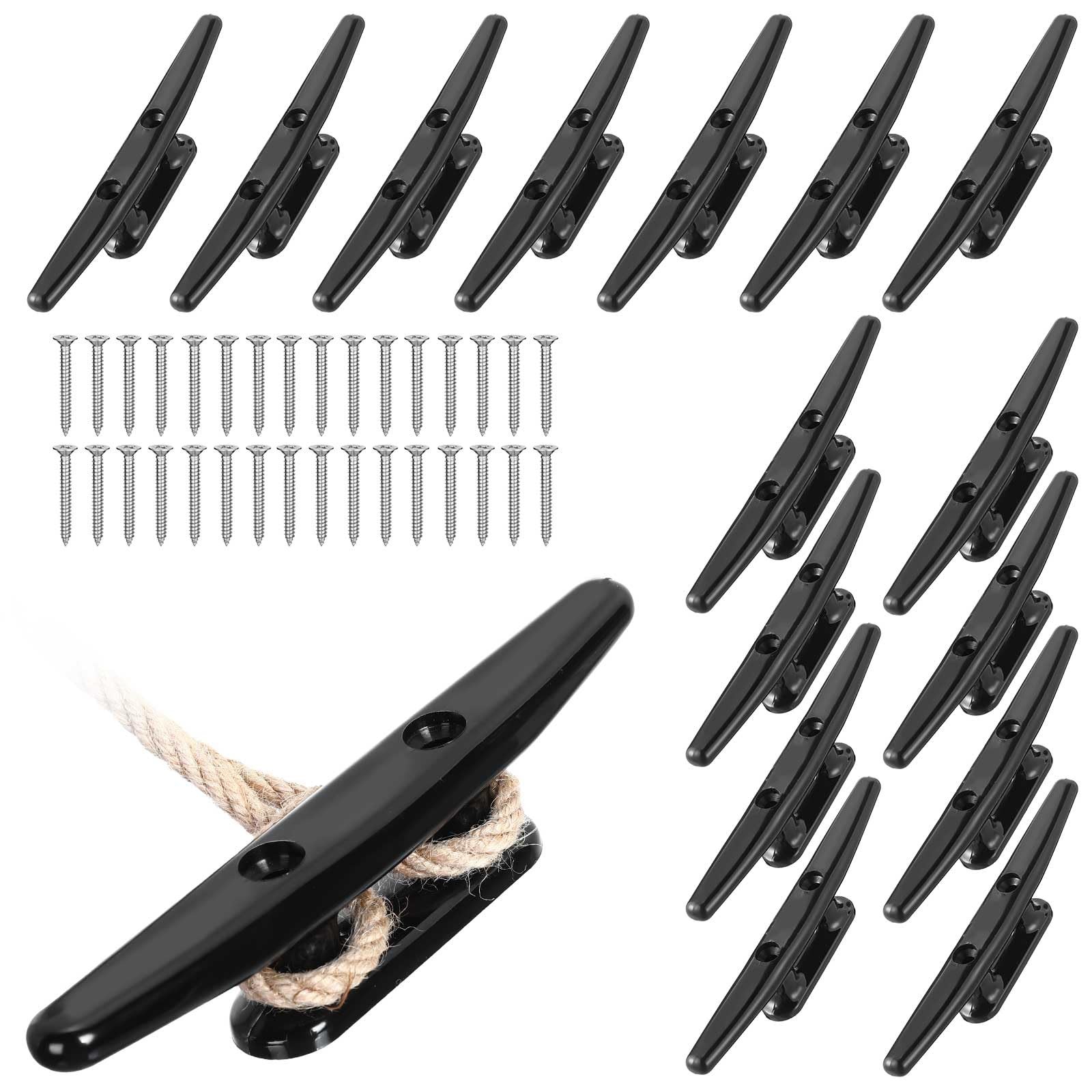 16 Pcs Black Nylon Dock Cleat Boat Cleat Kayak Boat Cleat with Installation S...