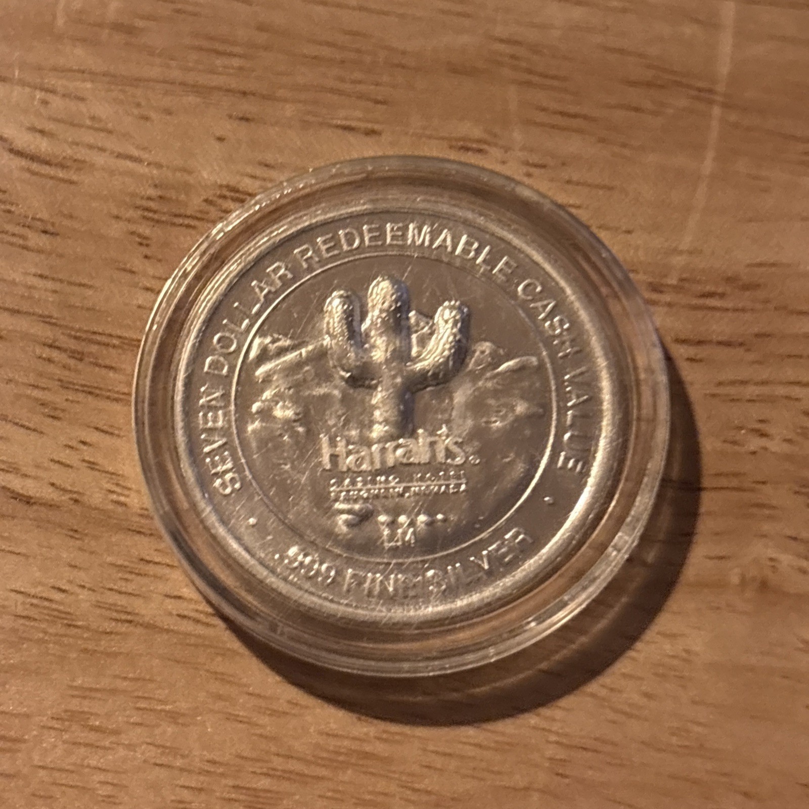 Harrah's Casino 7 Dollar Gaming Token .999Fine Silver