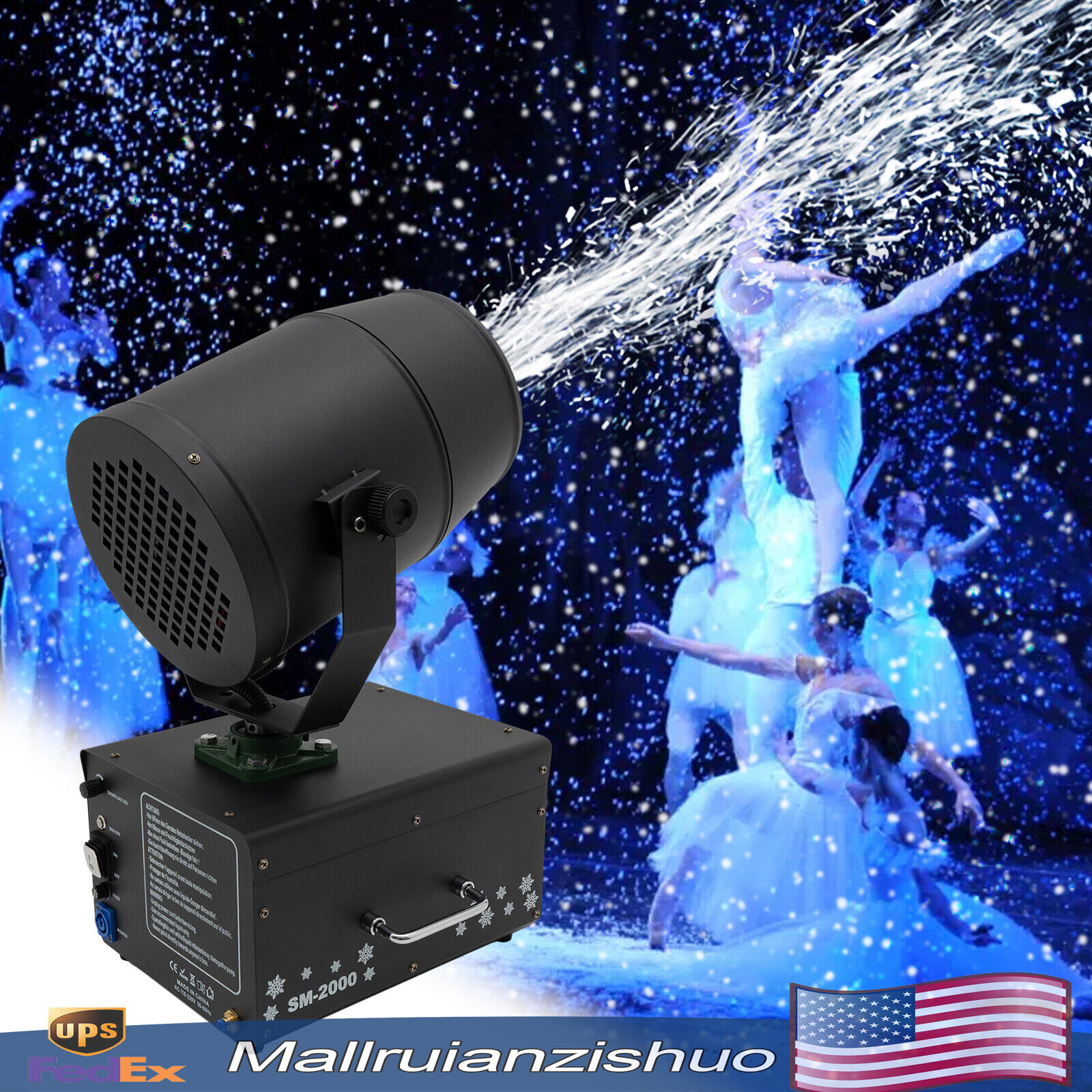 2000w Snow Machine Remote Control Snowflake Spraying Machine Stage Snow Blowing