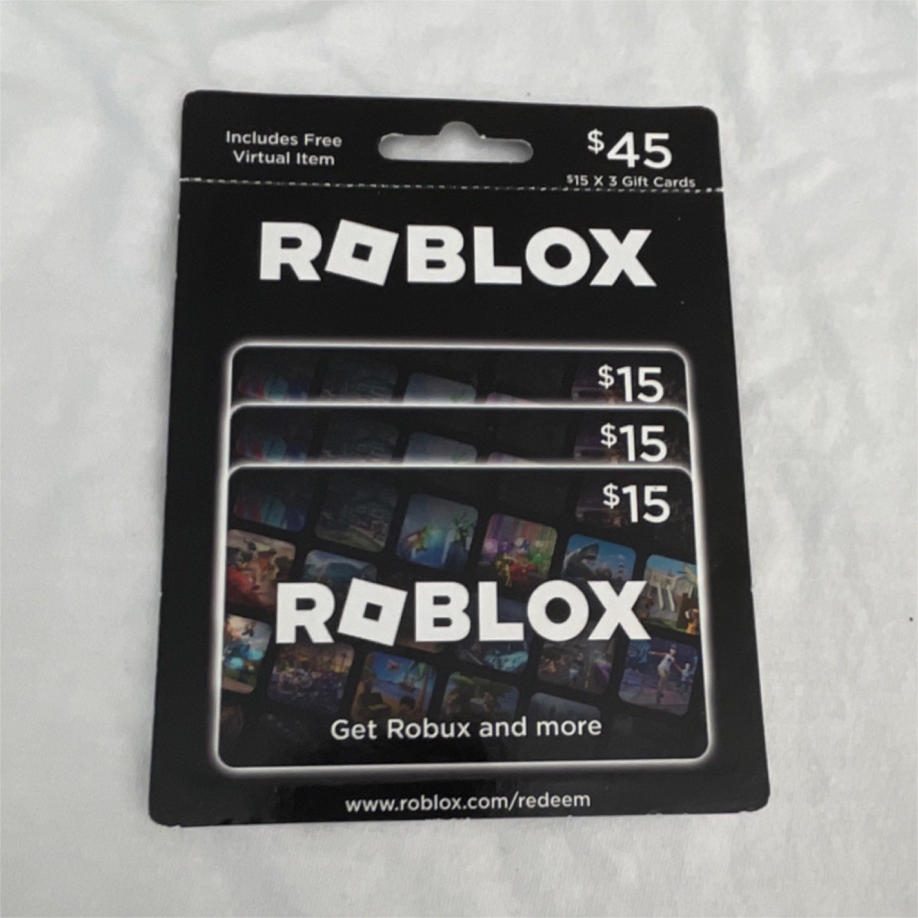 Roblox $45 Prepaid Gaming Card (3 x $15) Multi-Platform Free Virtual Item