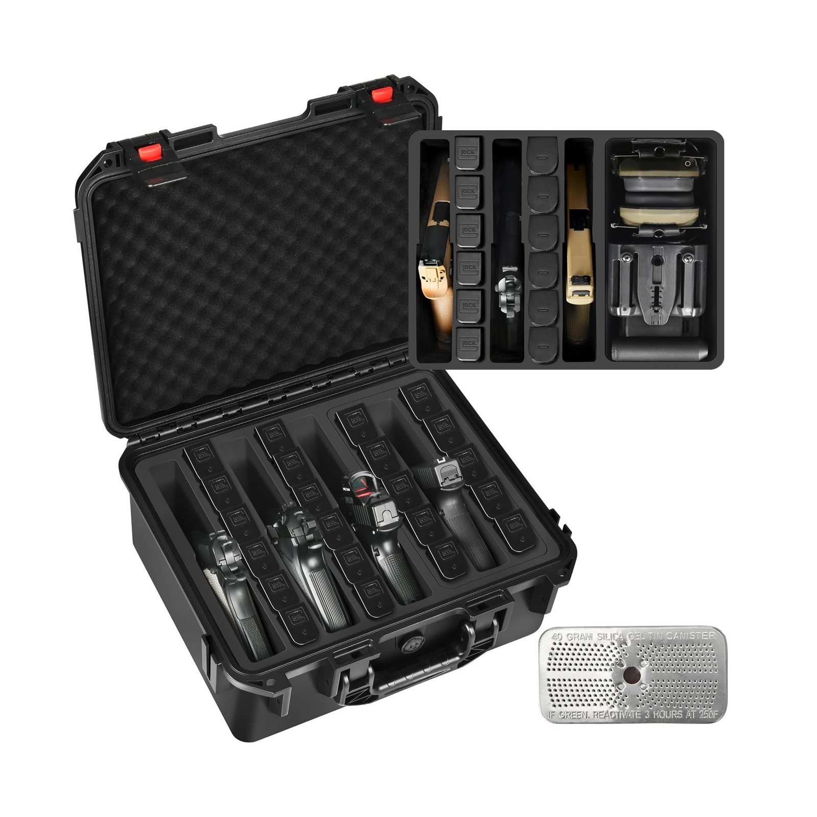 Gun Pistol Case for Multi Handguns - Holds Multiple Hand Guns Case & Magazine...