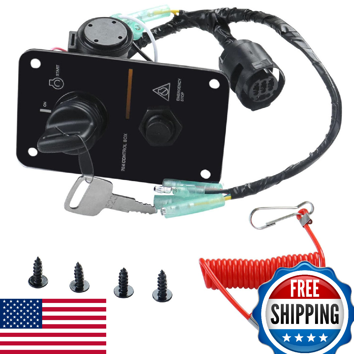 TXRXIZ 12V Marine Outboard Single Engine Ignition Switch Panel Yamaha Yacht