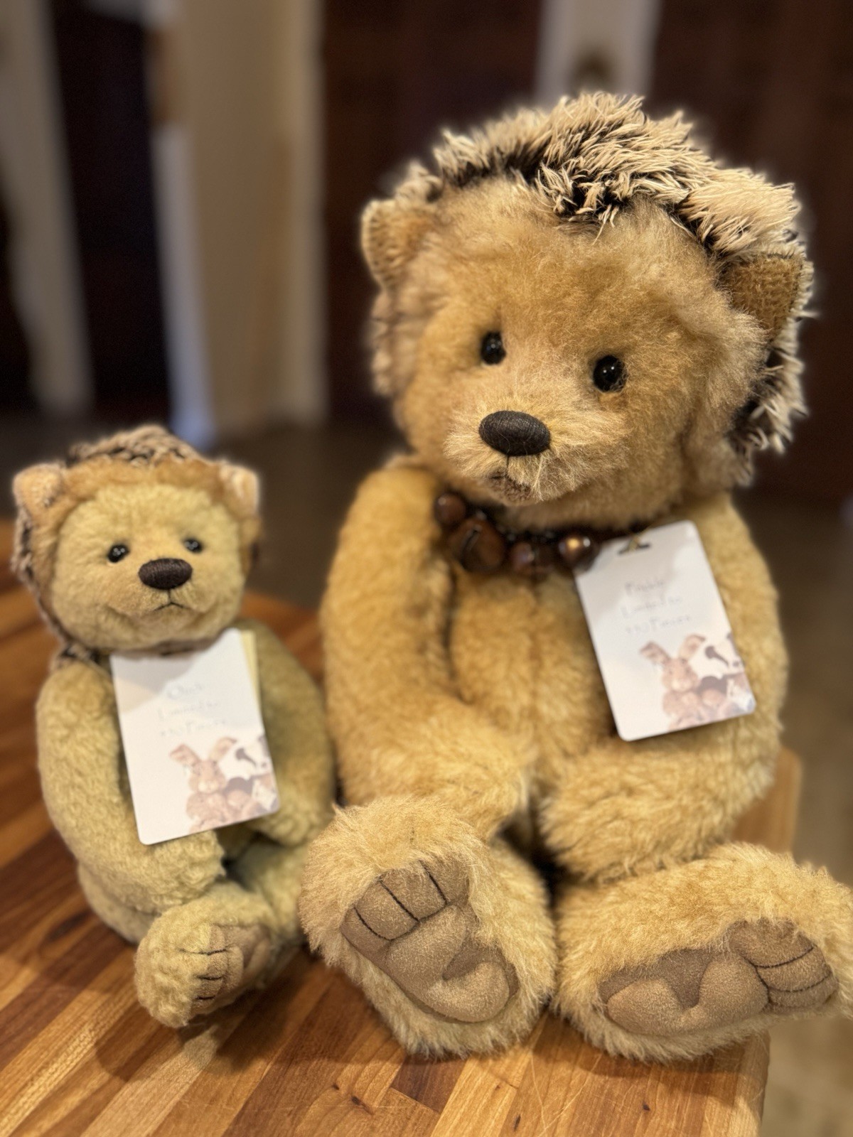 Charlie Bears Set Prickle, 18.5”, 2013, LE #8/350 And Ouch, 11”, 2013, LE #8/450