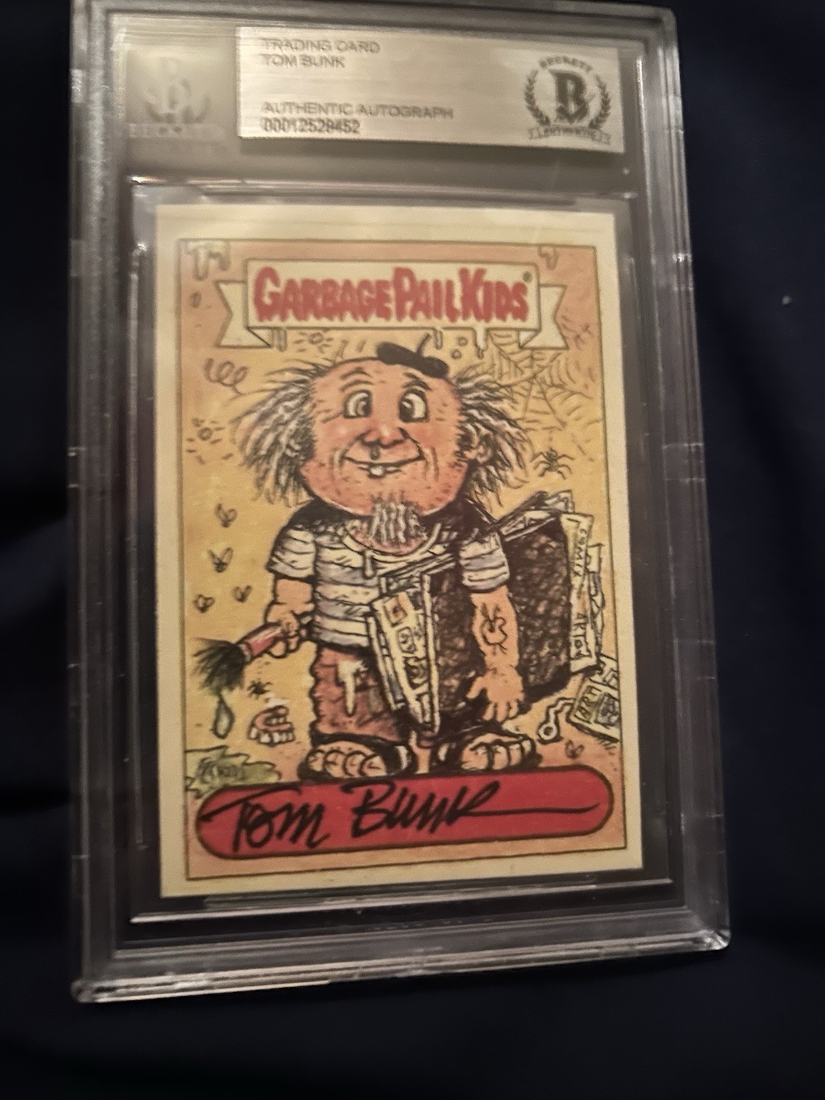 Tom Bunk Signed GPK Garbage Pail Kids Custom Card Beckett Slabbed