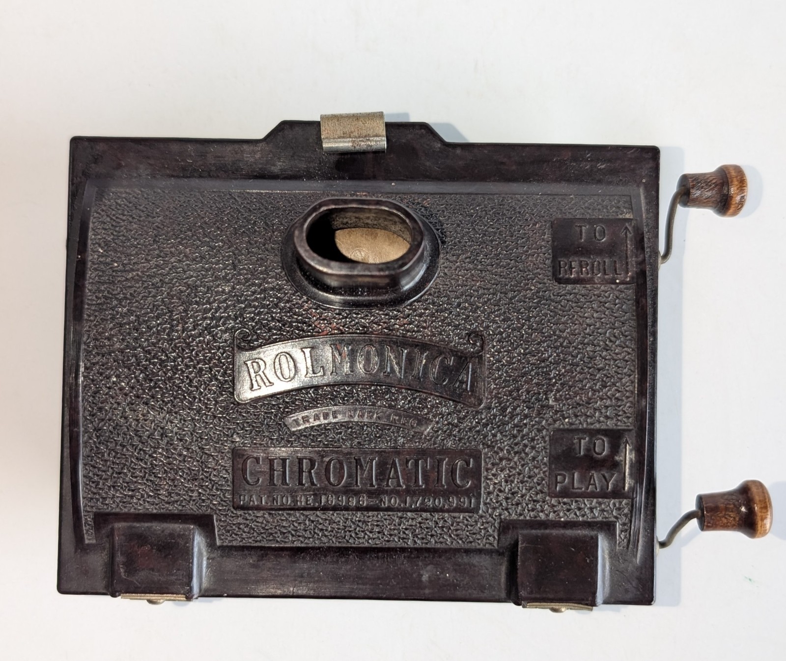 Antique Rolmonica Chromatic Bakelite (?) with Roll Music Crank Works!