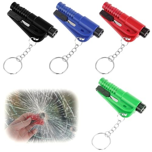 4 PCS Car Window Breaker Tool, Glass Breaker & Survival Whistle, Emergency