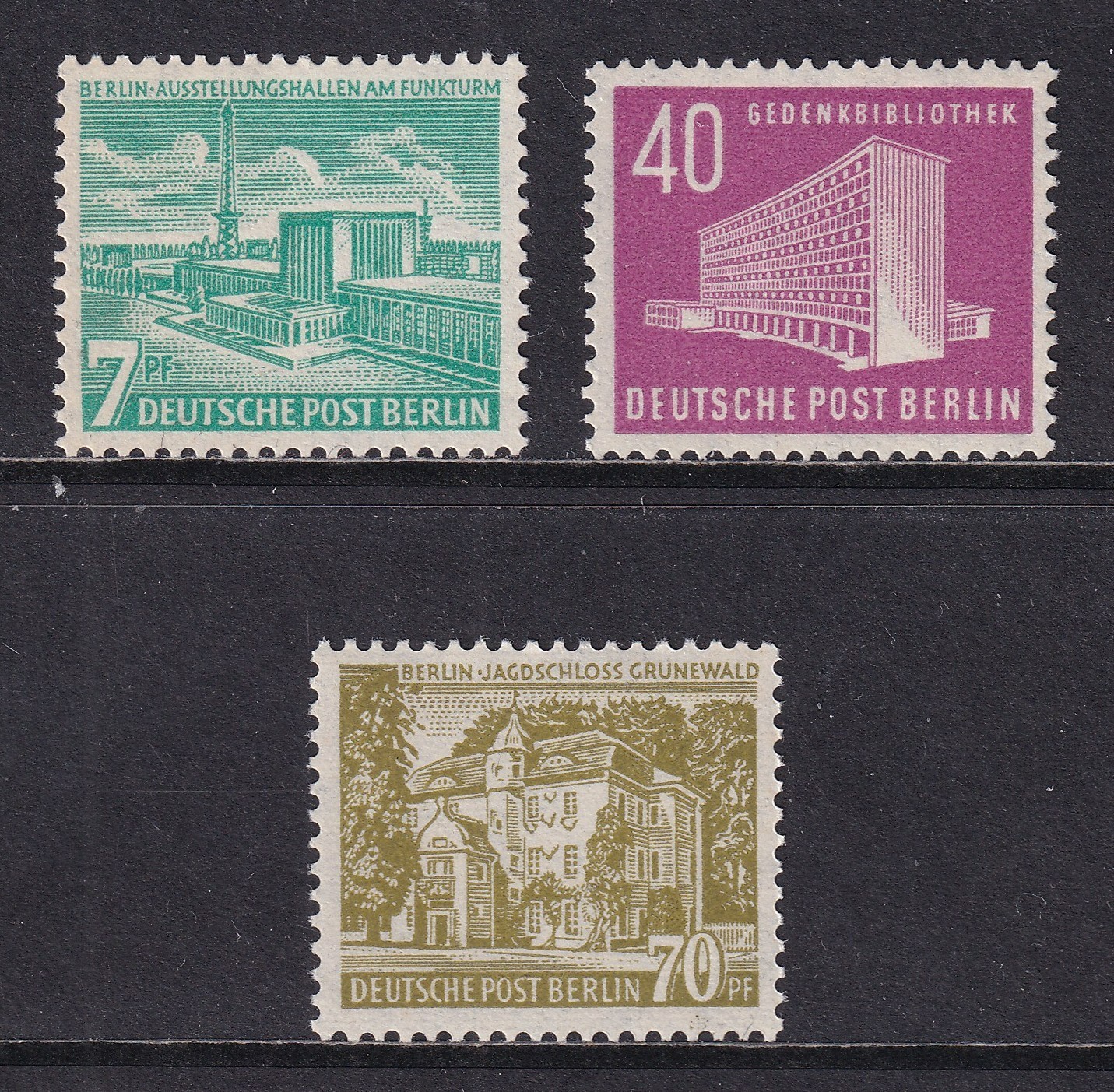 GERMANY 1954 West Berlin Buildings SG B118-B120 MNH/** (CV £185)