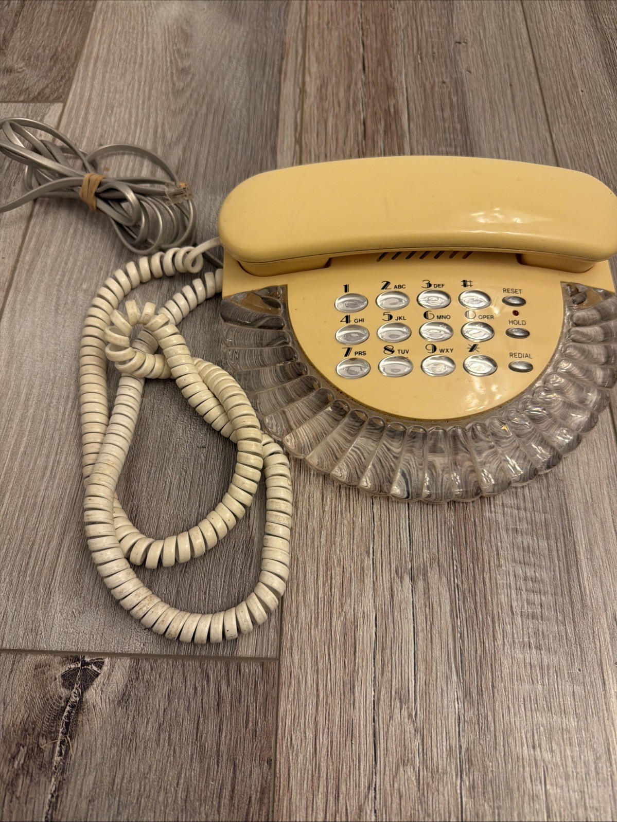 1993 Columbia Lucite Shell Push Button Telephone-untested