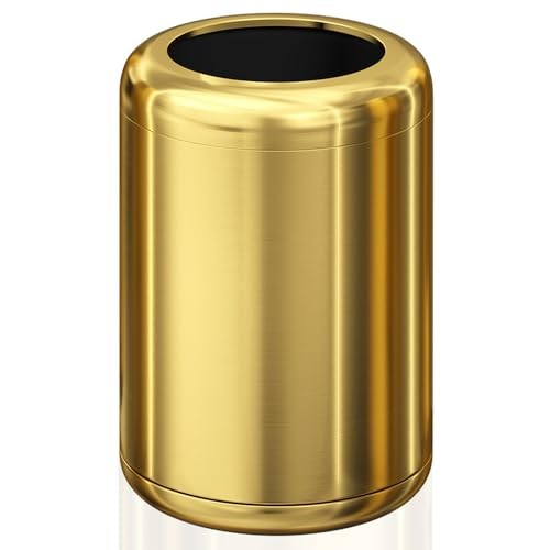 2.1 Gallon Small Gold Bathroom Trash Can, Antique Brass Garbage Can, 235 Gold
