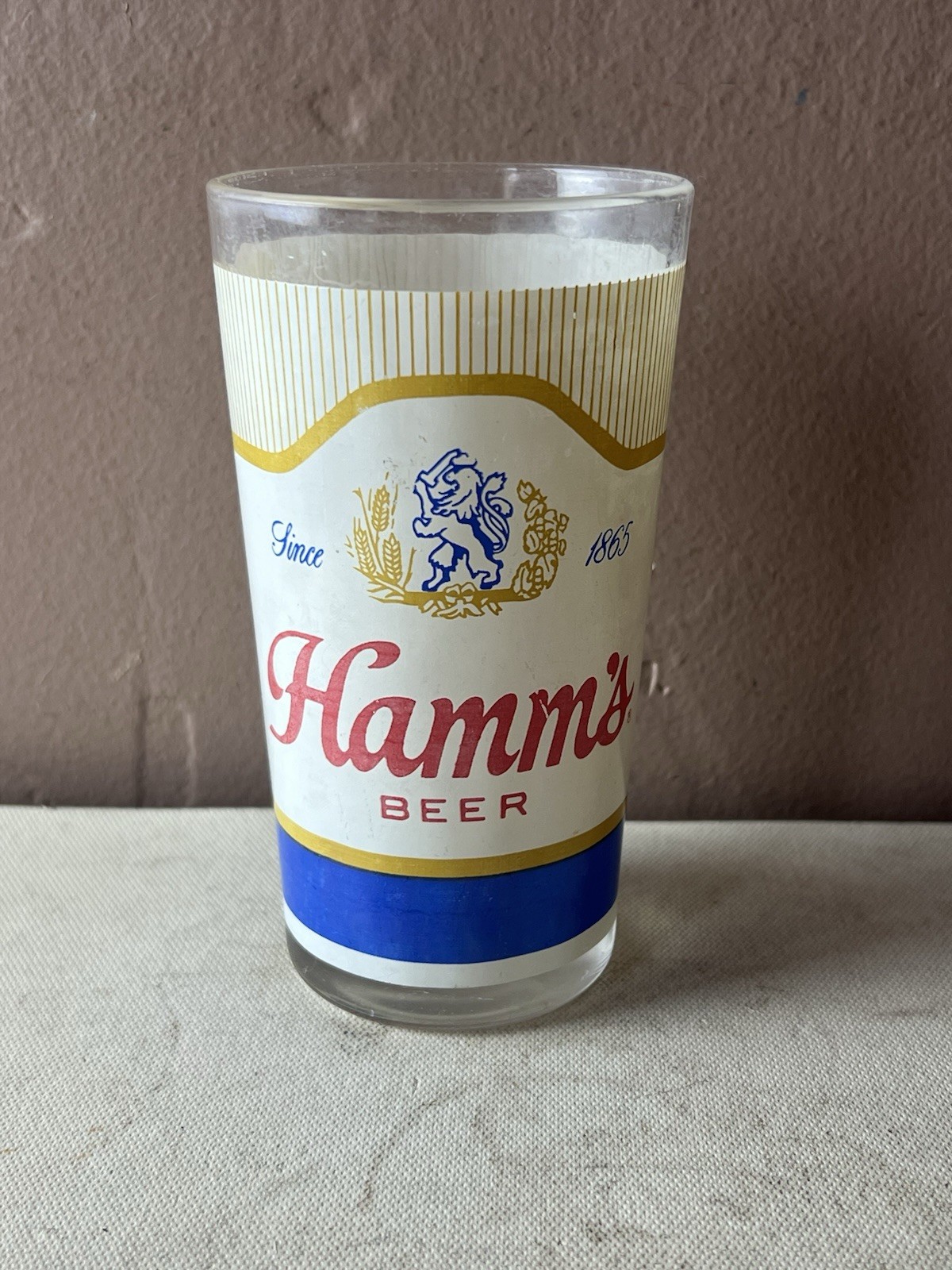 HAMM’S Beer 5” Tall Double Sided Small Beer Glass