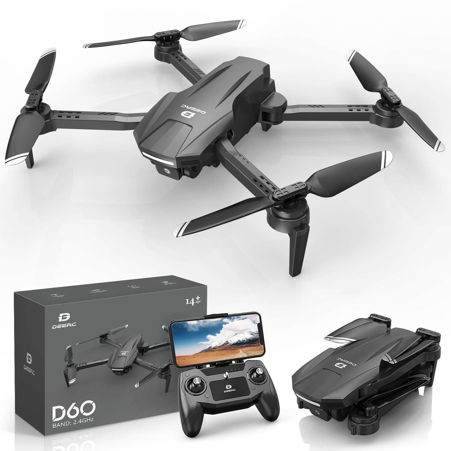 D60 Drone with Camera for Adults and Kids, 1080P HD FPV, Foldable RC Quadcopt...