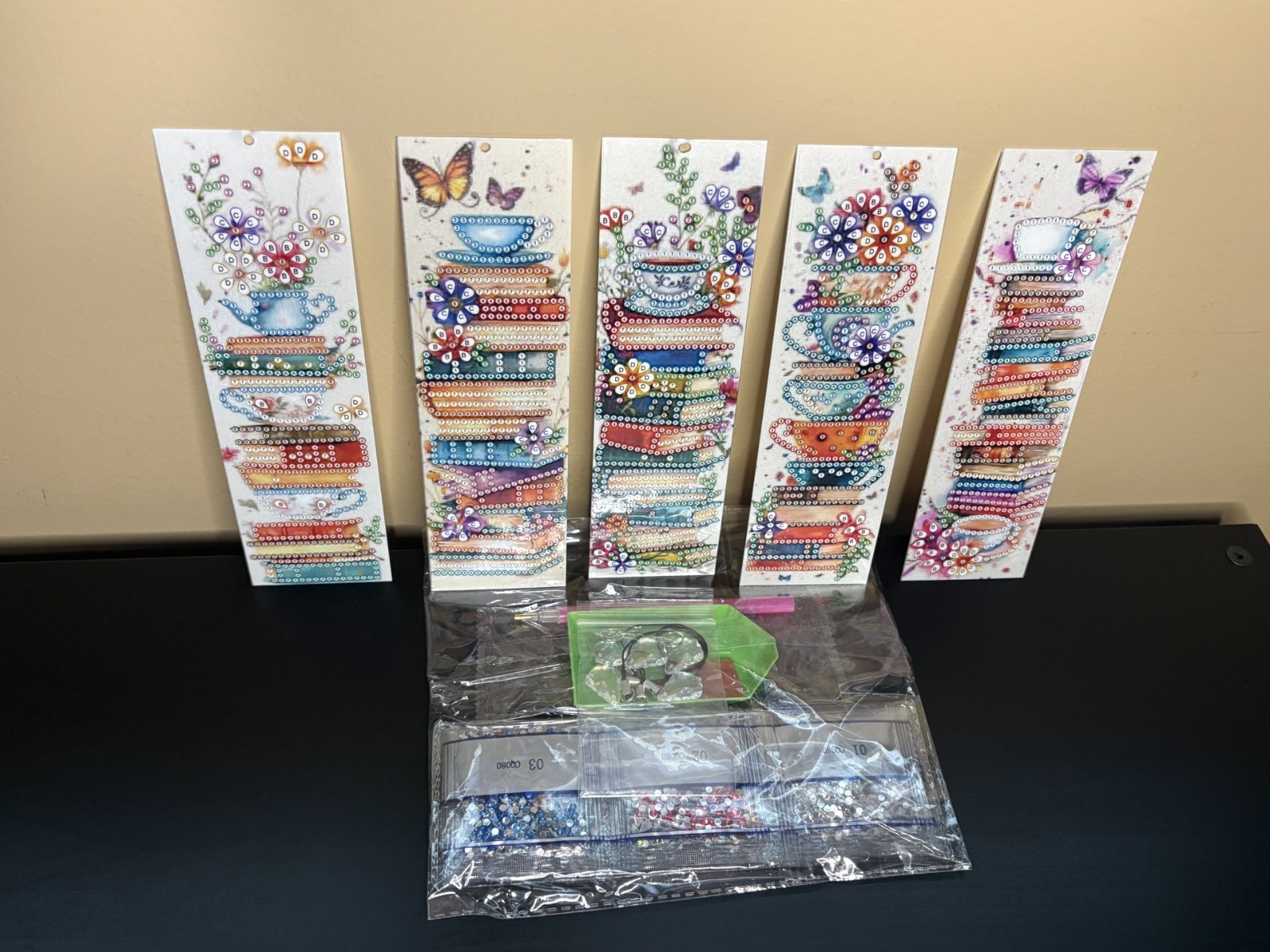 Book-Themed Diamond Art Bookmarks- Set of 5- Unfinished
