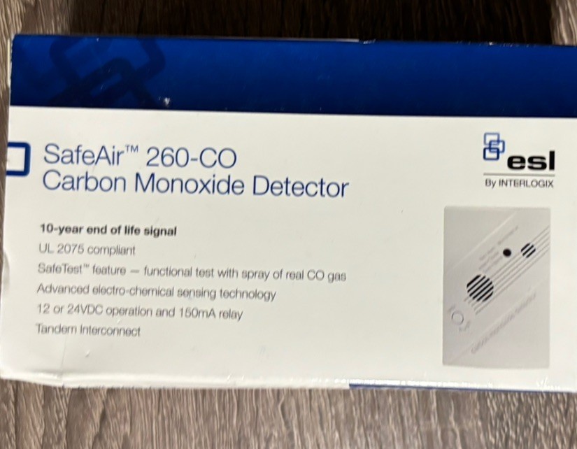 Edwards ESL INTERLOGIX 260-CO Carbon Monoxide Detector