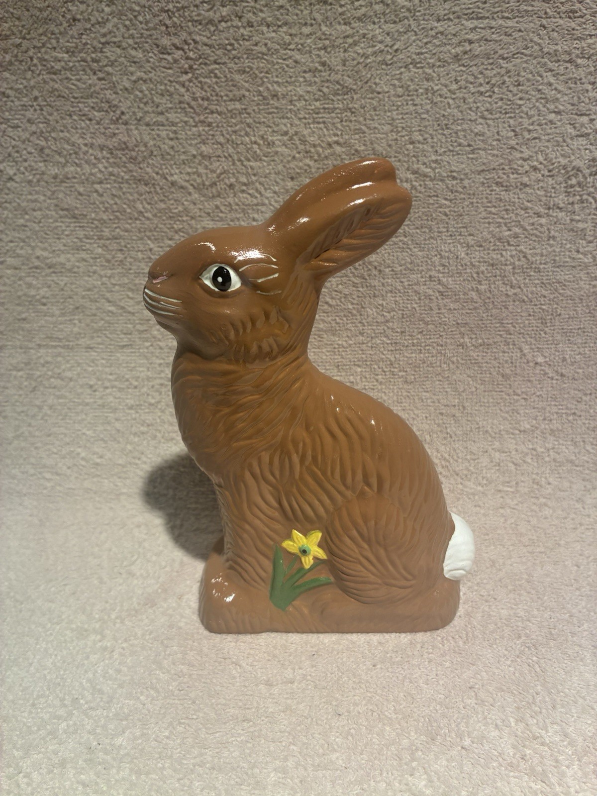 Chocolate Bunny 6" Tall x 4" long Easter Bunny Ceramic Bisque 70’s