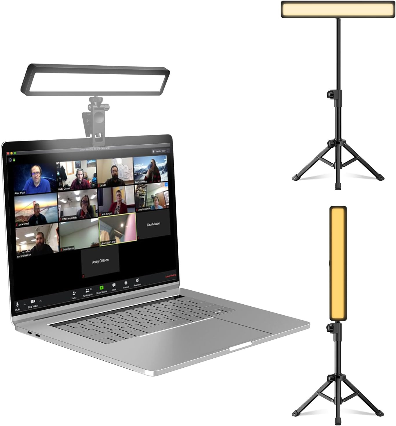 Video Conference Lighting with Tripod for Laptop&Computer -Webcam Light for Stre
