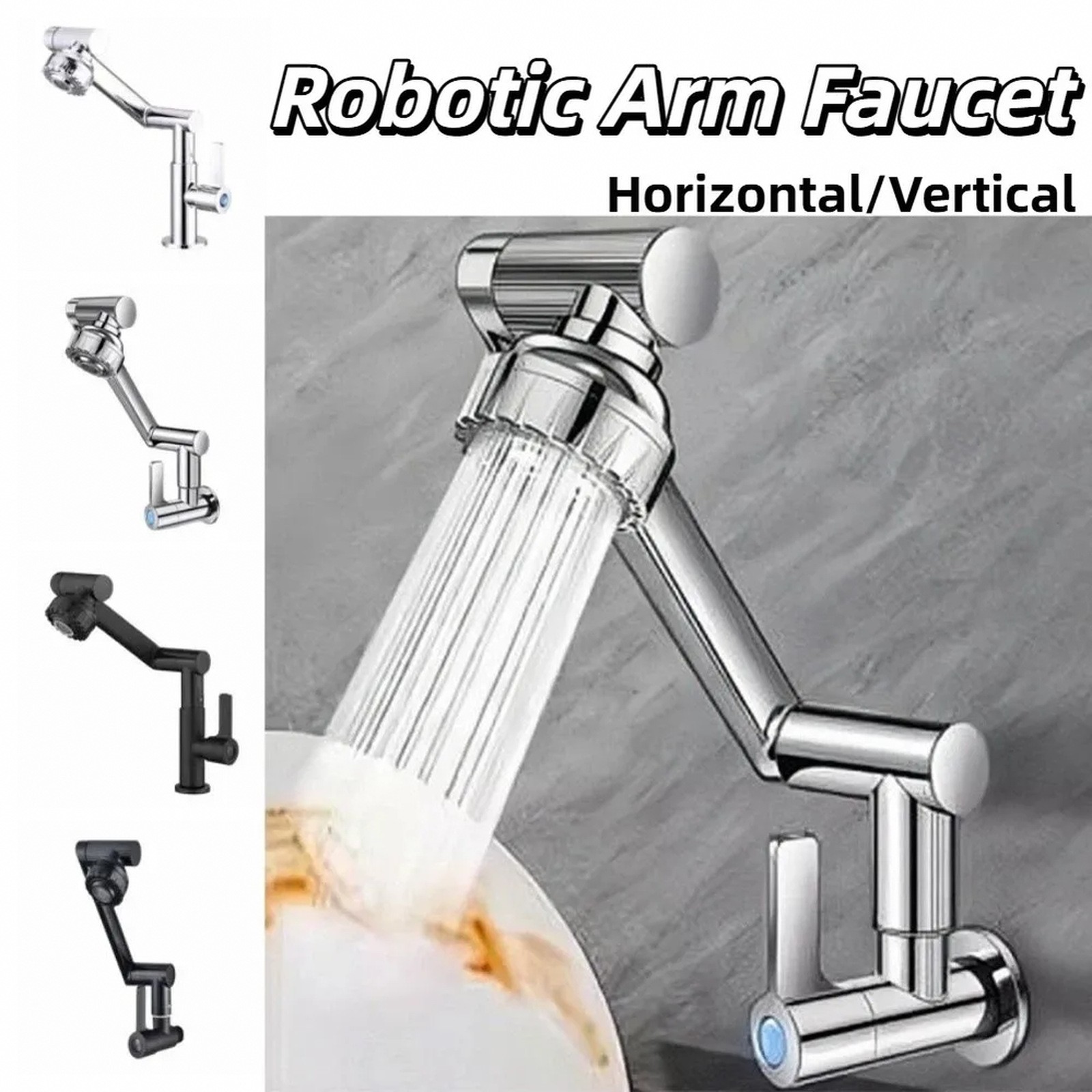 360 Degree Rotating Adjustable Kitchen Faucet With Dual Water Flow Modes