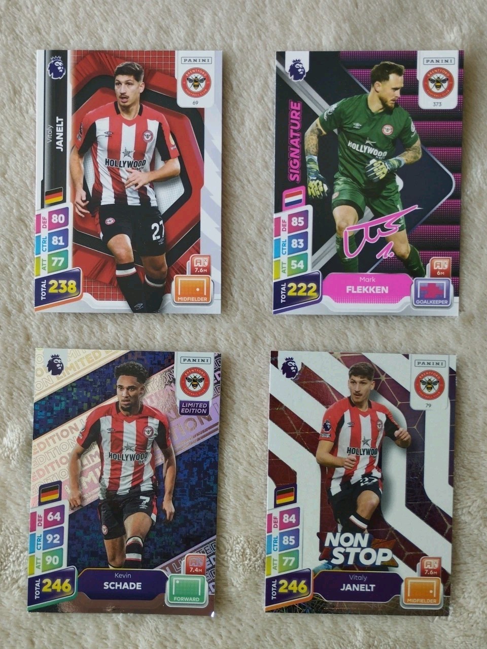 CARD PANINI 2025 BRENTFORD   LIMITED EDITION Kevin Schade. Mark Flekken 